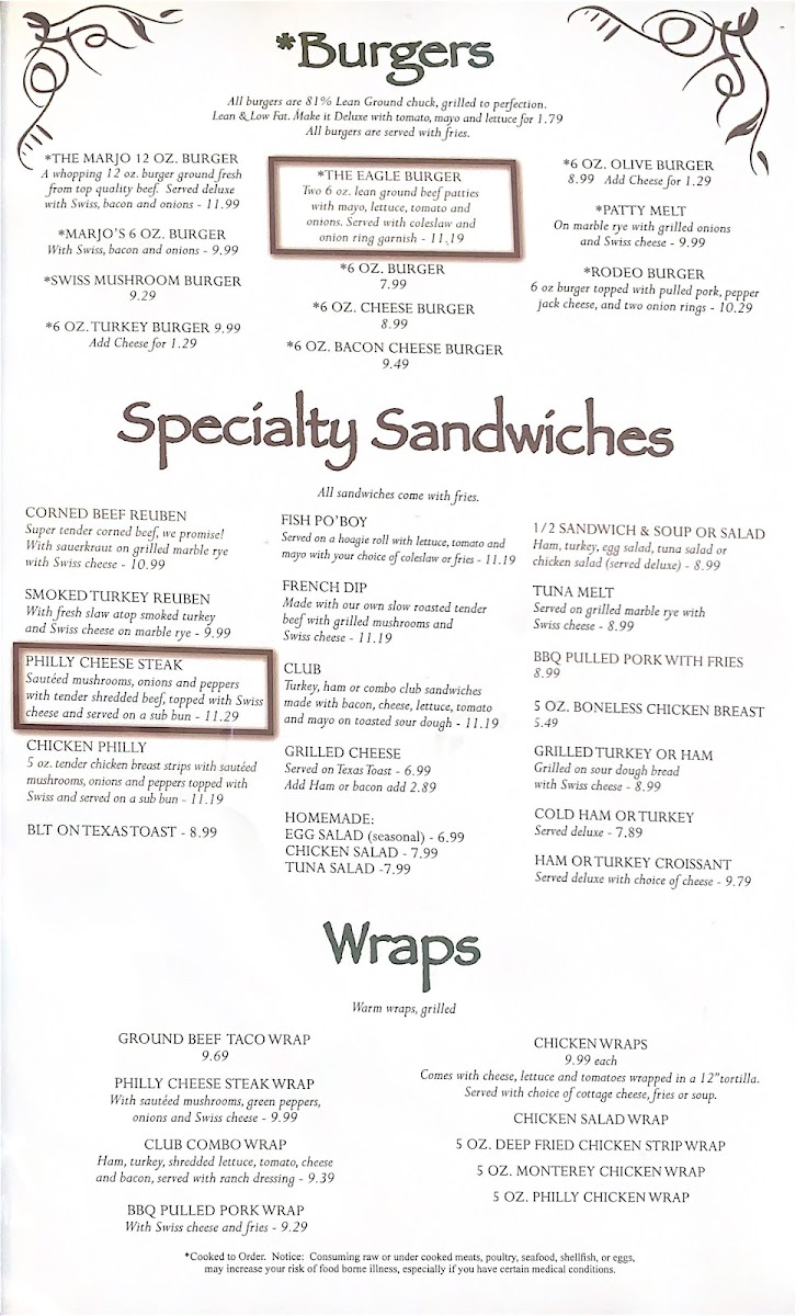 Menu Mar-Jo's Diner-10